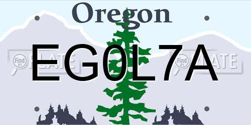 EG0L7A Oregon License Plate