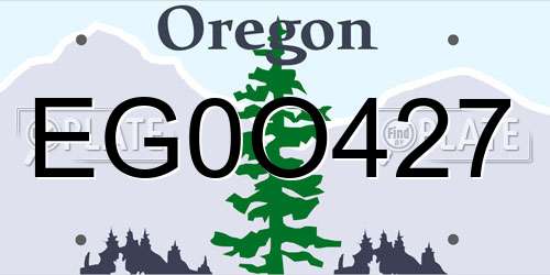 EG0O427 Oregon License Plate