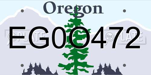 EG0O472 Oregon License Plate