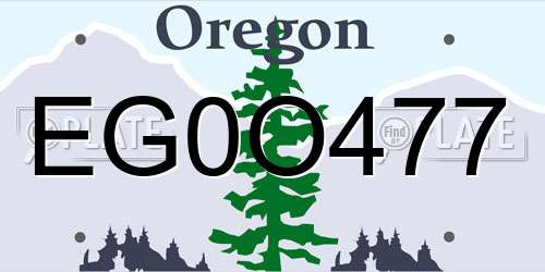 EG0O477 Oregon License Plate
