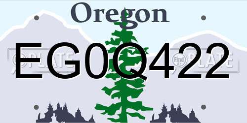 EG0Q422 Oregon License Plate