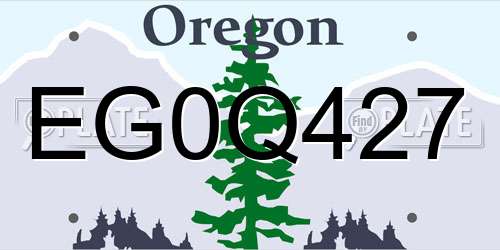 EG0Q427 Oregon License Plate