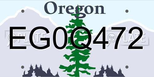 EG0Q472 Oregon License Plate