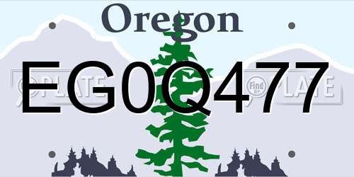 EG0Q477 Oregon License Plate