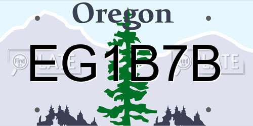 EG1B7B Oregon License Plate