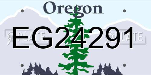 EG24291 Oregon License Plate