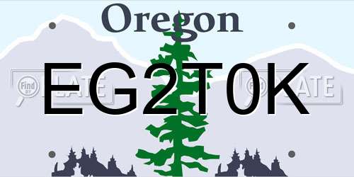 EG2T0K Oregon License Plate