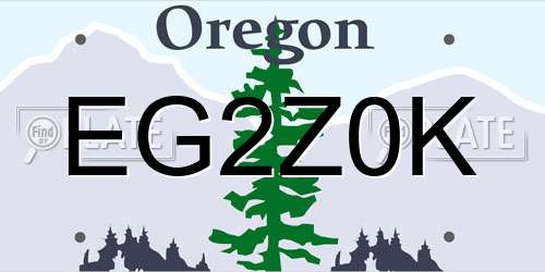 EG2Z0K Oregon License Plate