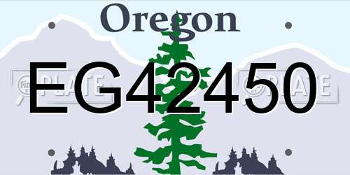EG42450 Oregon License Plate