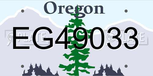 EG49033 Oregon License Plate