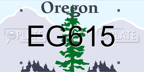 EG615 Oregon License Plate