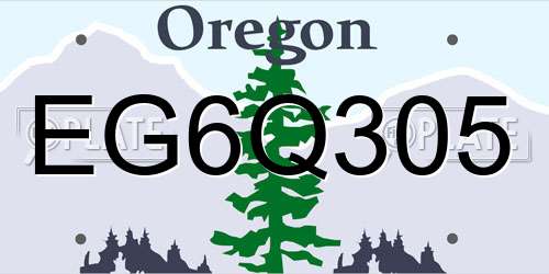 EG6Q305 Oregon License Plate