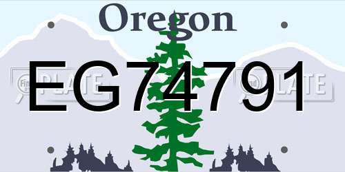 EG74791 Oregon License Plate