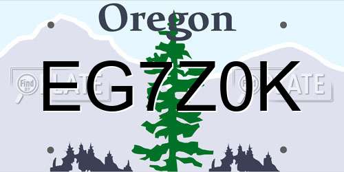 EG7Z0K Oregon License Plate