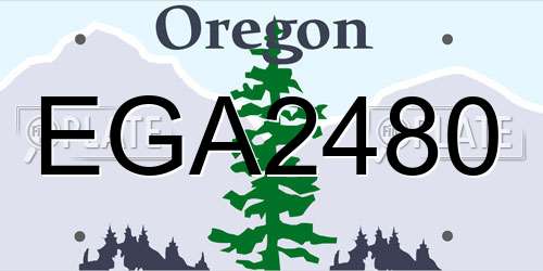 EGA2480 Oregon License Plate