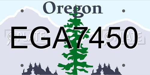 EGA7450 Oregon License Plate