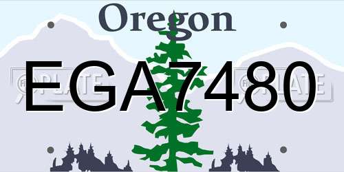 EGA7480 Oregon License Plate