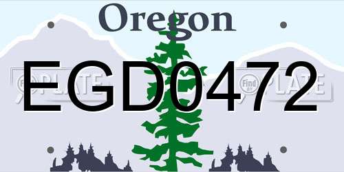 EGD0472 Oregon License Plate
