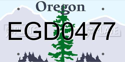 EGD0477 Oregon License Plate