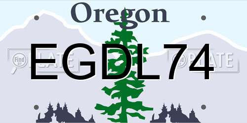 EGDL74 Oregon License Plate