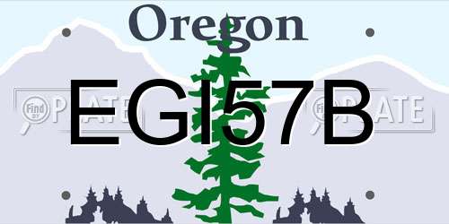 EGI57B Oregon License Plate