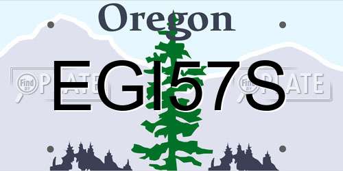 EGI57S Oregon License Plate