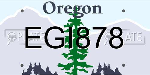EGI878 Oregon License Plate