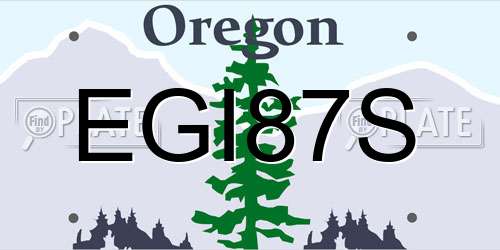 EGI87S Oregon License Plate