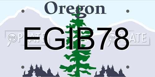 EGIB78 Oregon License Plate