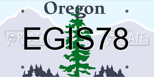 EGIS78 Oregon License Plate