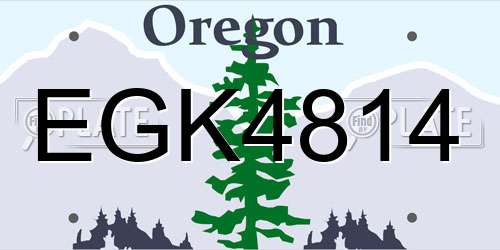 EGK4814 Oregon License Plate