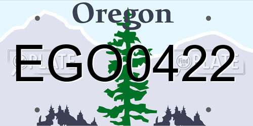 EGO0422 Oregon License Plate