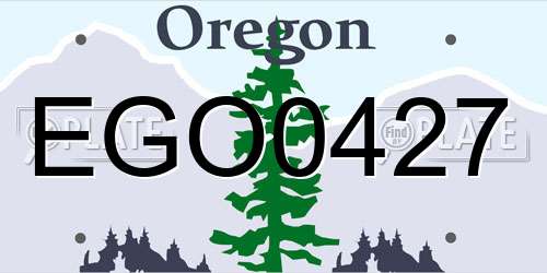 EGO0427 Oregon License Plate