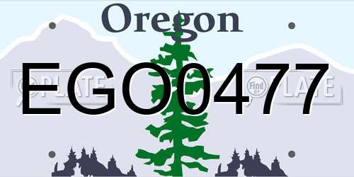EGO0477 Oregon License Plate
