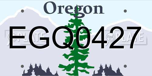 EGQ0427 Oregon License Plate