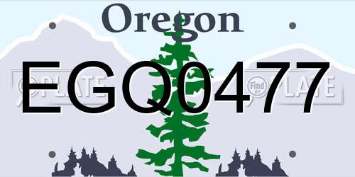 EGQ0477 Oregon License Plate
