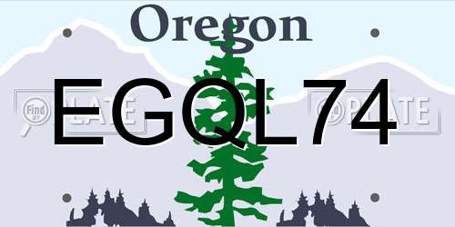 EGQL74 Oregon License Plate