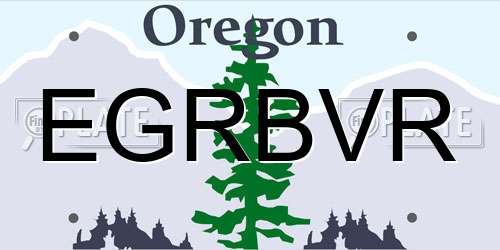 EGRBVR Oregon License Plate