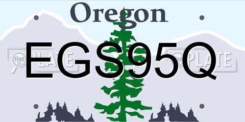 EGS95Q Oregon License Plate