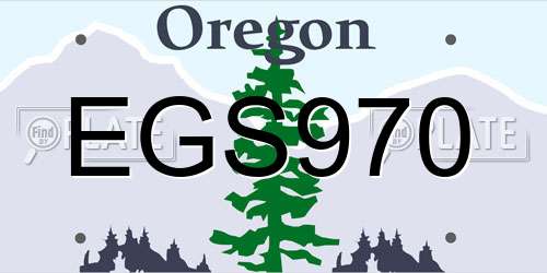 EGS970 Oregon License Plate