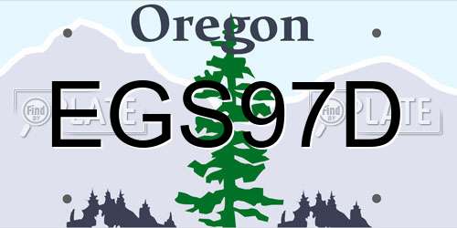 EGS97D Oregon License Plate