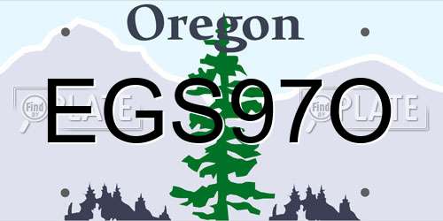 EGS97O Oregon License Plate
