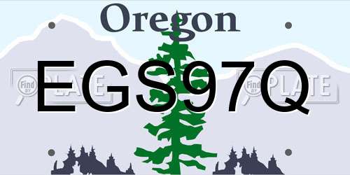 EGS97Q Oregon License Plate