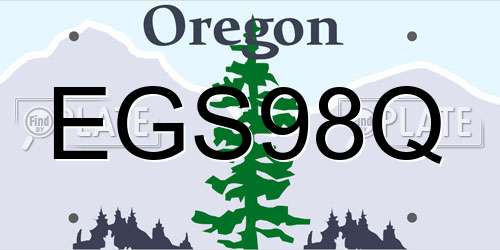 EGS98Q Oregon License Plate
