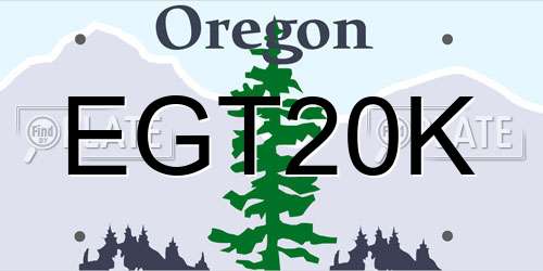EGT20K Oregon License Plate