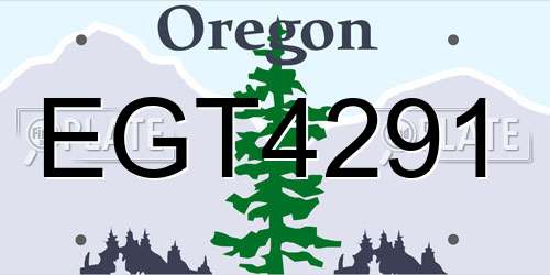 EGT4291 Oregon License Plate