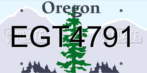 EGT4791 Oregon License Plate