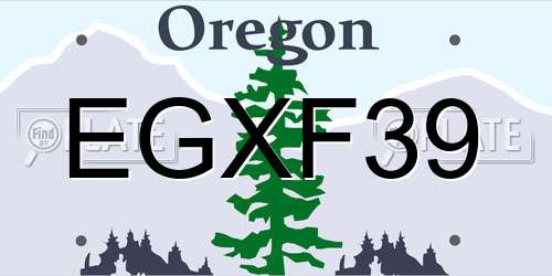 EGXF39 Oregon License Plate