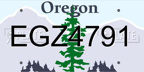 EGZ4791 Oregon License Plate