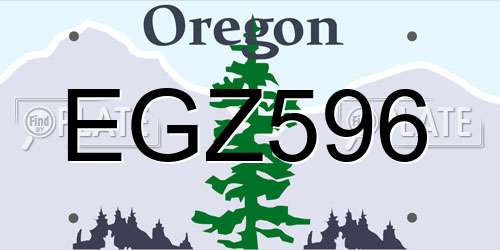EGZ596 Oregon License Plate
